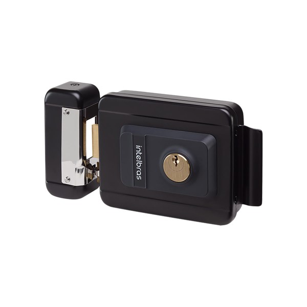 Encontraproduto.com.br - Fechadura Elétrica com Cilindro Ajustável FX 2000 AJ Preta Intelbras