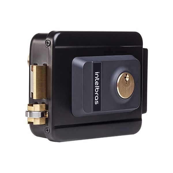 Encontraproduto.com.br - Fechadura Elétrica com Cilindro Ajustável FX 2000 AJ Preta Intelbras
