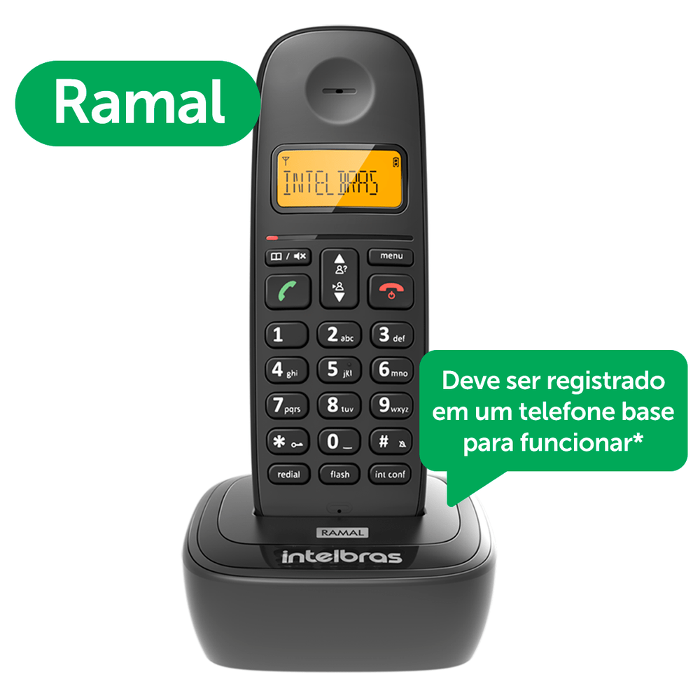 Encontraproduto.com.br - Ramal Sem Fio Intelbras TS2511 4122511 Dect 6.0