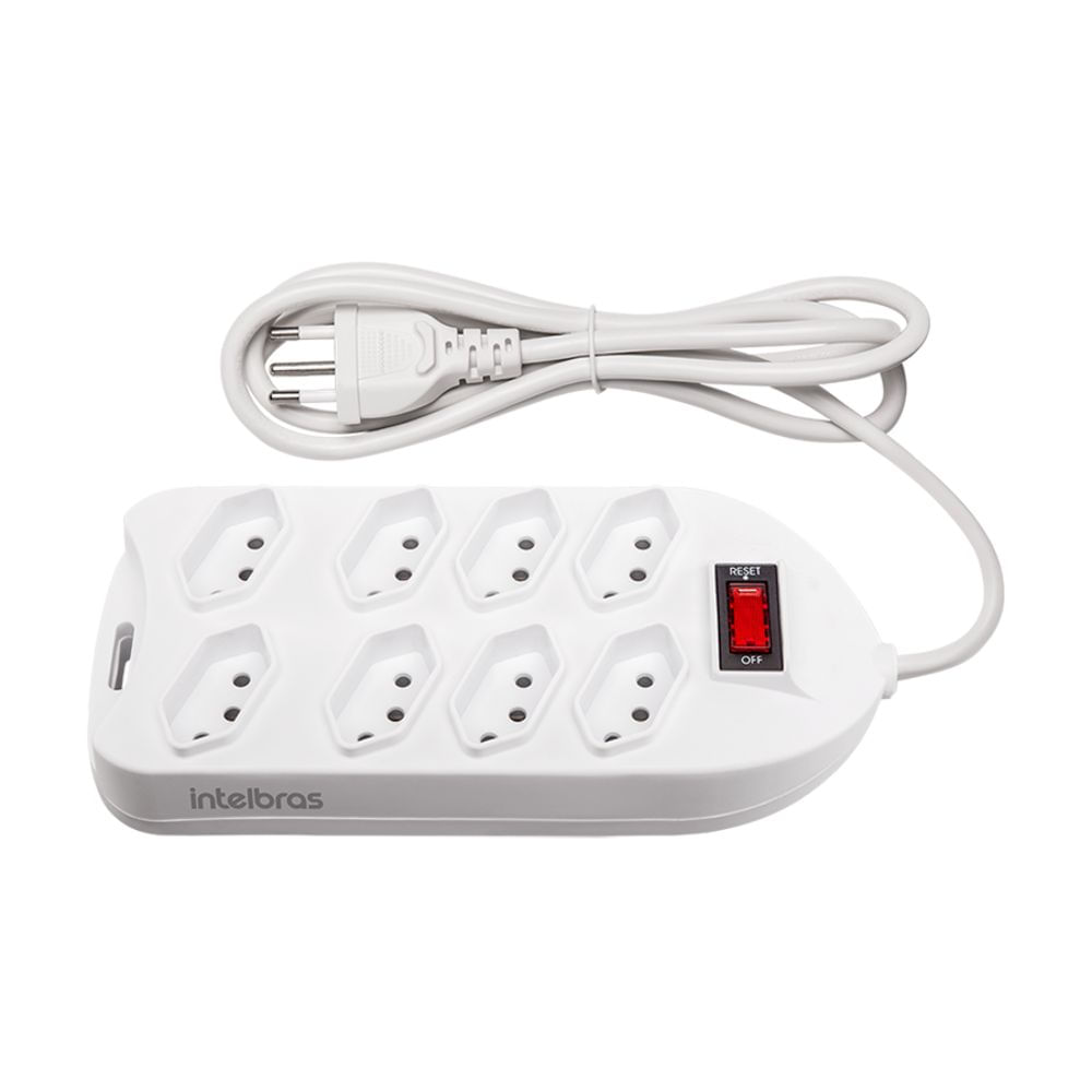 Encontraproduto.com.br - Filtro de Linha Bivolt 8 Tomadas Cabo 1.5 M - Intelbras