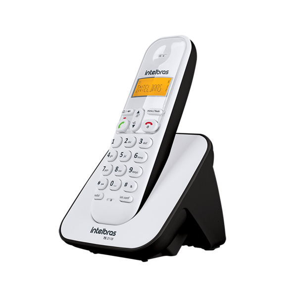 Encontraproduto.com.br - Telefone sem Fio TS 3110 Branco com Preto Intelbras