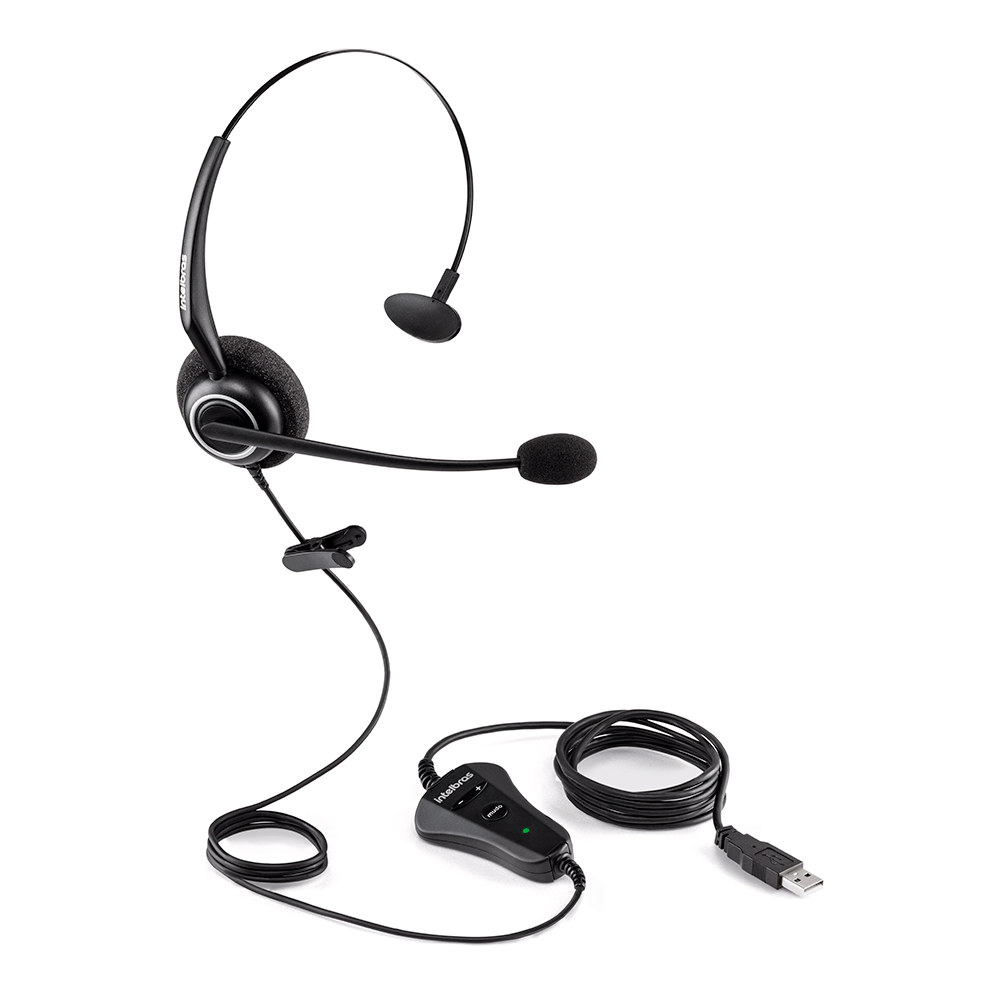Encontraproduto.com.br - Headset com fio CHS 55 USB com Microfone e Cancelamento de Ruído Intelbras