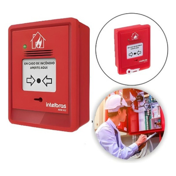 Encontraproduto.com.br - Acionador de Incêndio Manual Endereçável com Sirene AME 522 4610522 Intelbras