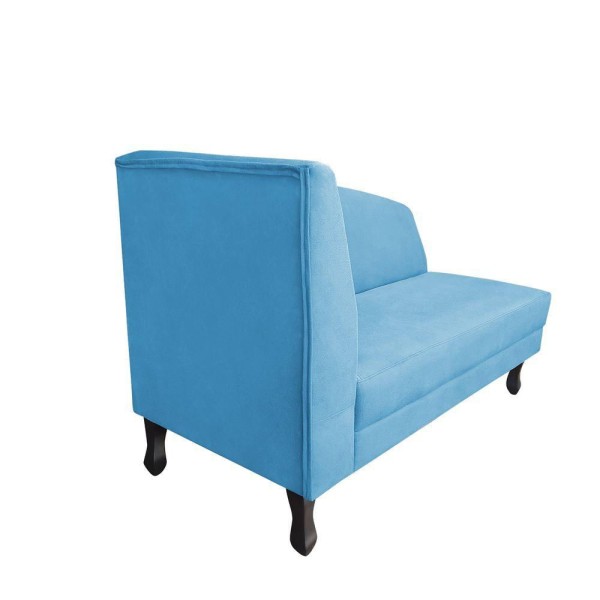 Encontraproduto.com.br - Recamier Divã Geovanna 1,40m Suede Azul Turquesa - Am Interiores