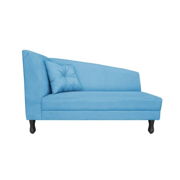 Encontraproduto.com.br - Recamier Divã Geovanna 1,40m Suede Azul Turquesa - Am Interiores
