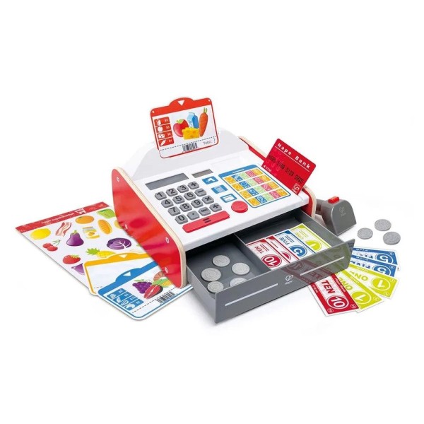 Encontraproduto.com.br - Caixa Registradora Hape Em Madeira Com Scanner Supermercado 67610 (MP)