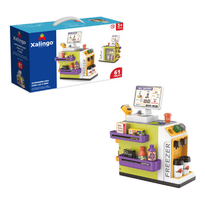 Encontraproduto.com.br - Supermercado Com Luz E Som 61 Peças Xalingo
