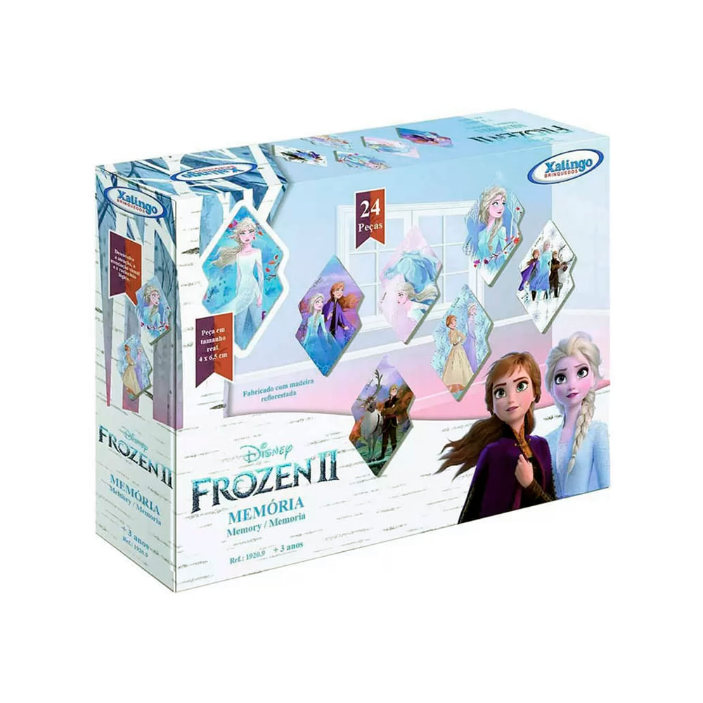 Encontraproduto.com.br - Jogo Da Memoria Frozen II 24 Pecas +3 Anos Xalingo