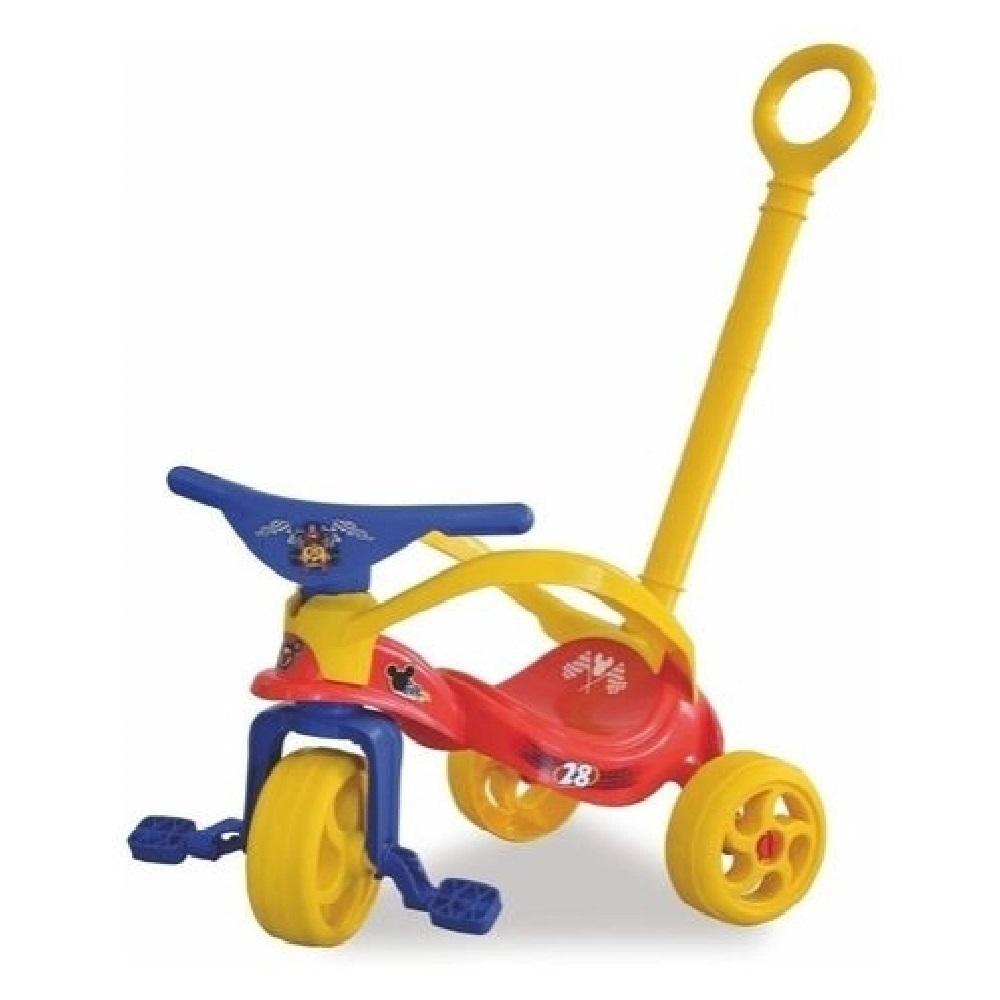 Triciclo Infantil Xalingo com Empurrador e Proteção Mickey 19787