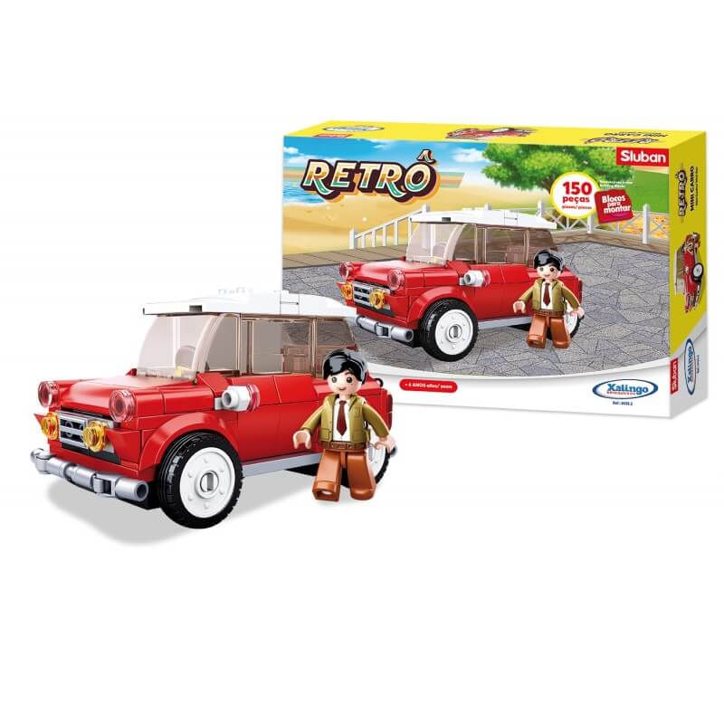 Blocos de Montar Retrô Mini Carro 150 Peças Xalingo