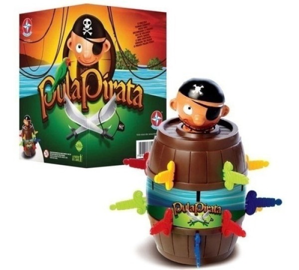 Jogo Pula Pirata Estrela Original Brinquedo Barril Espadas