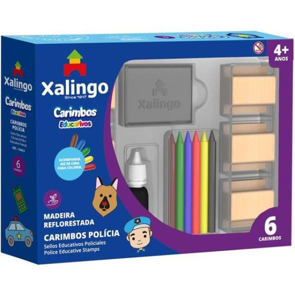 Encontraproduto.com.br - Conjunto De Artes E Atividades - Polícia - Carimbos - Xalingo