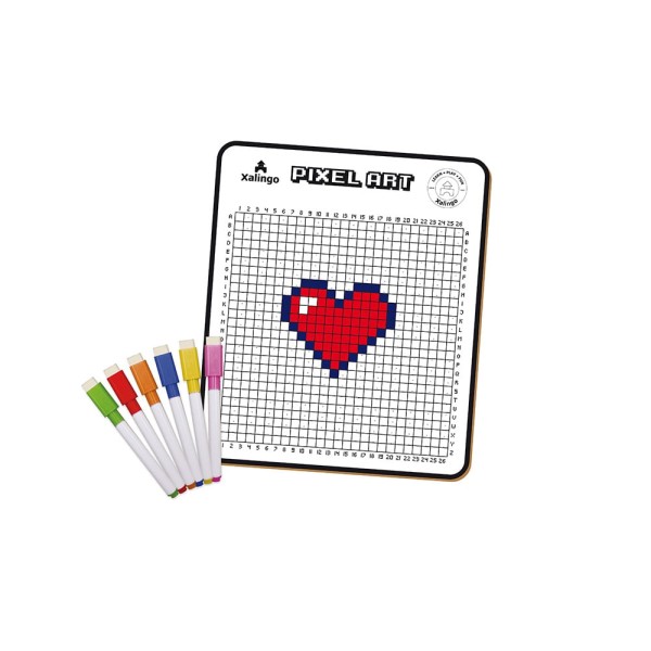 Encontraproduto.com.br - Quadro Pixel Art Para Colorir - Xalingo