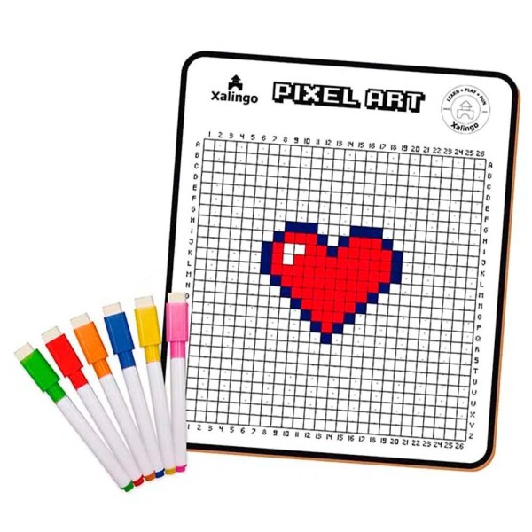 Encontraproduto.com.br - Quadro Pixel Art Para Colorir - Xalingo