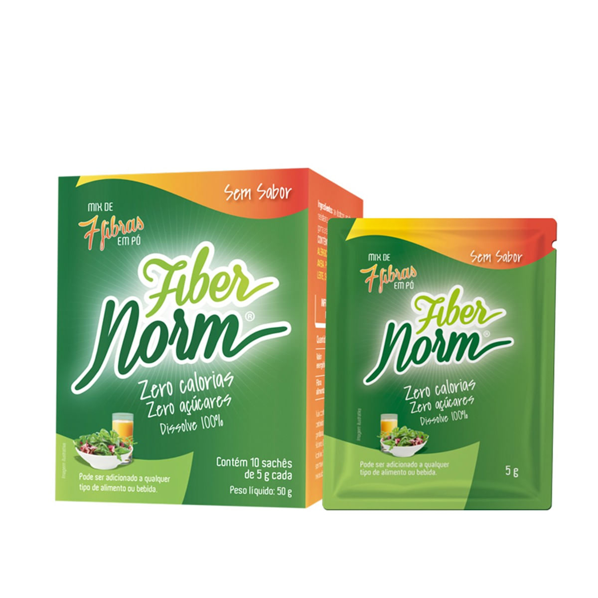 Encontraproduto.com.br - Fibernorm Mix 7 Fibras Sem Sabor - 10 Sachês com 5g