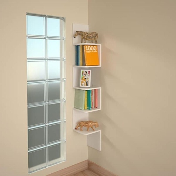 Encontraproduto.com.br - Prateleira Nicho De Canto Multivisão Com Suporte Branco