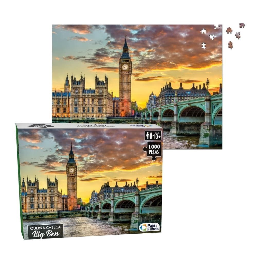 Encontraproduto.com.br - Quebra Cabeça Big Ben 1000 Peças Pais E Filhos 10757.1