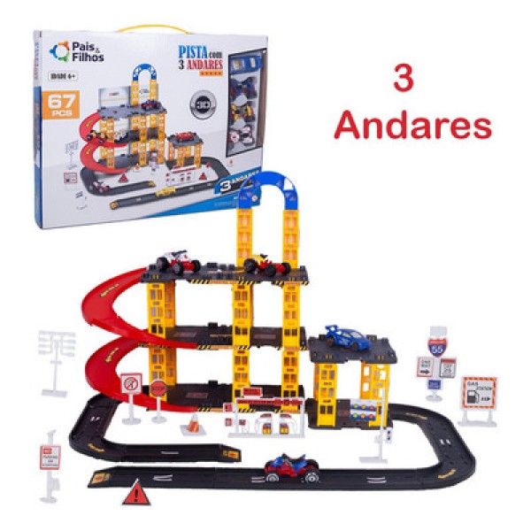 Encontraproduto.com.br - Pista Garagem com 3 Andares - Pais e Filhos