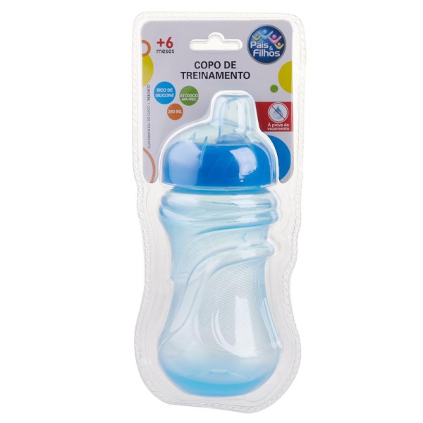 Encontraproduto.com.br - Copo para Treinamento 280ml Pais&Filhos 7186 Azul