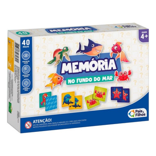 Encontraproduto.com.br - Jogo da Memória Fundo do Mar Pais e Filhos