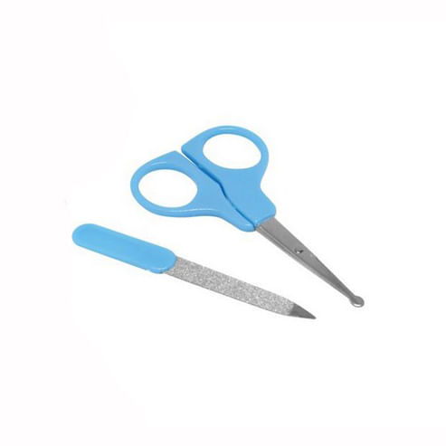 Tesoura e Lixa de Unhas para Bebê Azul Pais e Filhos