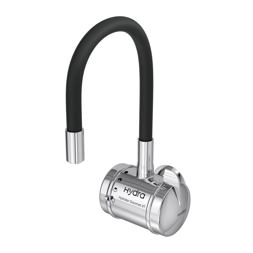 Torneira elétrica Hydralar gourmet parede 4t 5500w 220v black crom Hydra