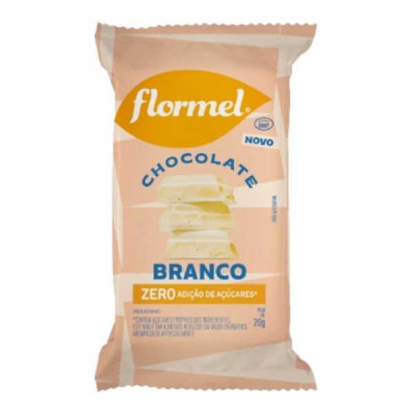 Barra de Chocolate Branco, Zero Açucar - Caixa com 12 Unidades de 20G cada