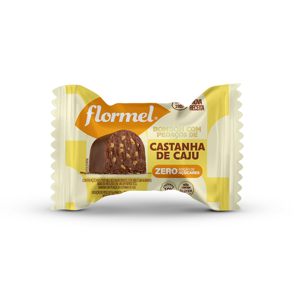 Encontraproduto.com.br - Bombom Com Castanha De Caju Flormel 60 G