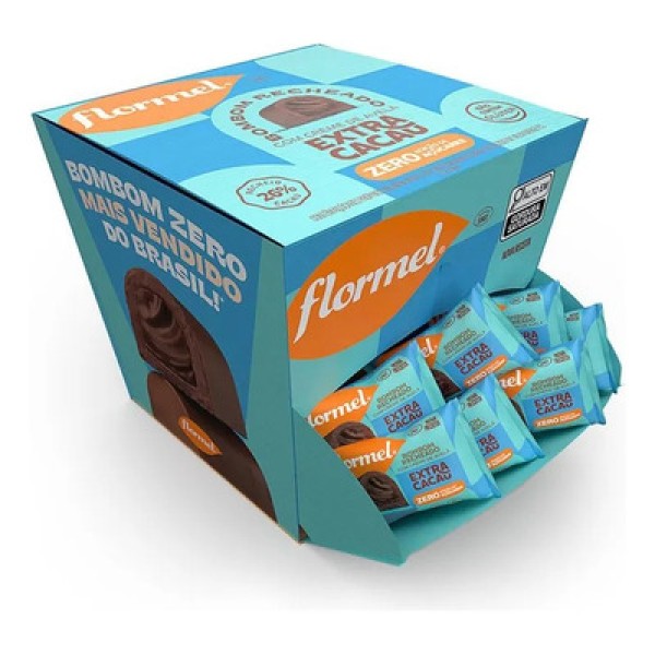 Encontraproduto.com.br - Bombom Com Avelã Extra Cacau Zero Flormel Caixa 18 Unidades