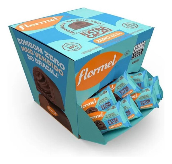 Encontraproduto.com.br - Bombom Com Avelã Extra Cacau Zero Flormel Caixa 18 Unidades