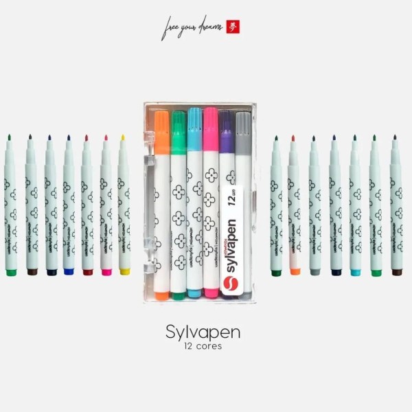 Encontraproduto.com.br - CANETINHA HIDROCOR SYLVAPEN - 1.0 MM - 12 CORES - NEWPEN