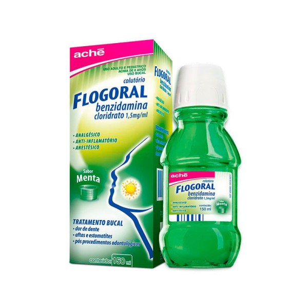 Encontraproduto.com.br - Flogoral Colutório Frasco Com 150Ml + Copo Medidor Sabor Tradicional