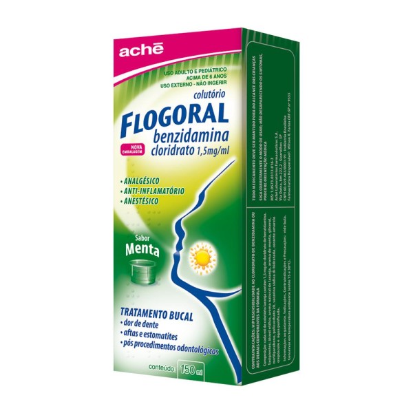 Encontraproduto.com.br - Flogoral Colutório Frasco Com 150Ml + Copo Medidor Sabor Tradicional