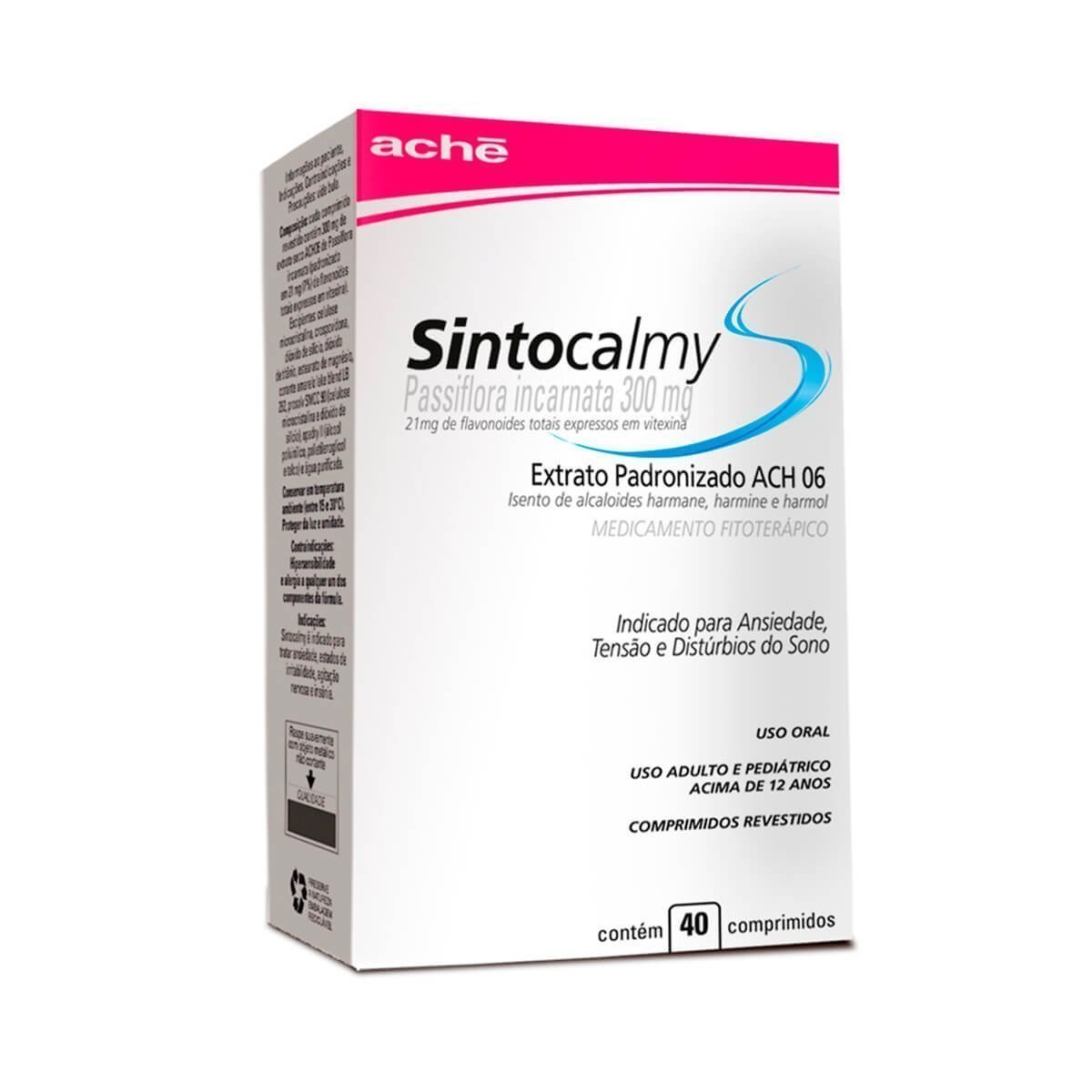 Encontraproduto.com.br - Sintocalmy 300mg com 40 Comprimidos Aché