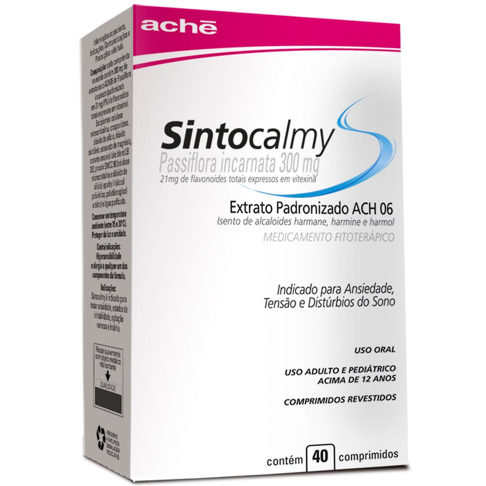 Encontraproduto.com.br - Sintocalmy 300mg com 40 Comprimidos Aché