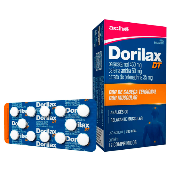 Encontraproduto.com.br - Dorilax DT 450MG + 50MG + 35MG Comprimido - Caixa com 12 Comprimidos
