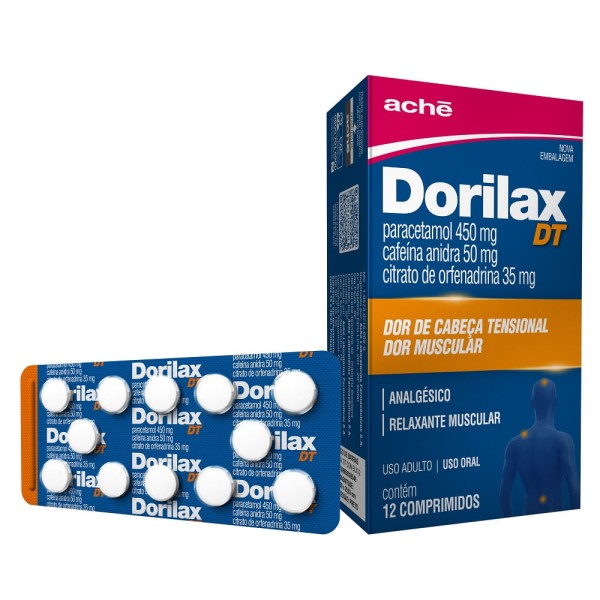 Encontraproduto.com.br - Dorilax DT 450MG + 50MG + 35MG Comprimido - Caixa com 12 Comprimidos