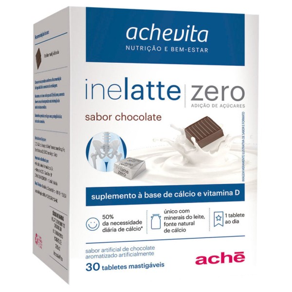 Encontraproduto.com.br - Inelatte Zero Sabor Chocolate Com 30 Tabletes Mastigáveis