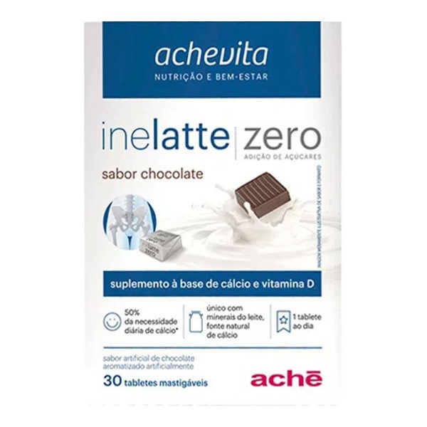 Encontraproduto.com.br - Inelatte Zero Sabor Chocolate Com 30 Tabletes Mastigáveis