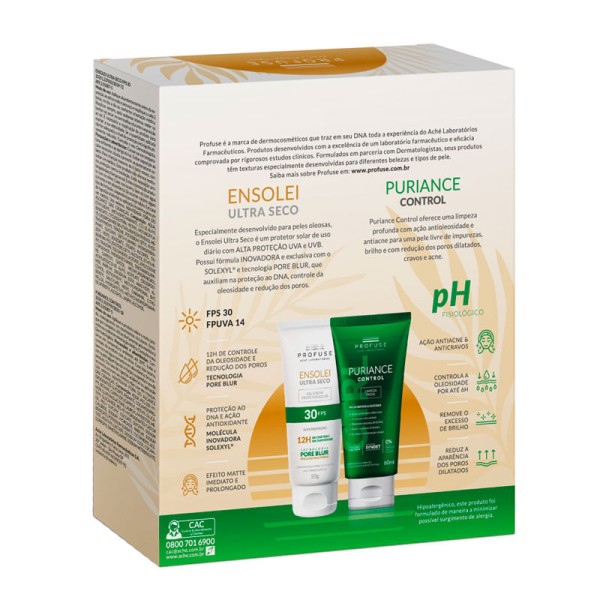 Encontraproduto.com.br - Kit Protetor Solar Profuse Ensolei Ultra Seco Fps 30 50g+Sabonete Líquido Puriance 60ml Grátis