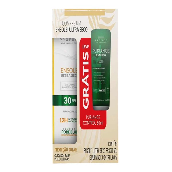 Encontraproduto.com.br - Kit Protetor Solar Profuse Ensolei Ultra Seco Fps 30 50g+Sabonete Líquido Puriance 60ml Grátis