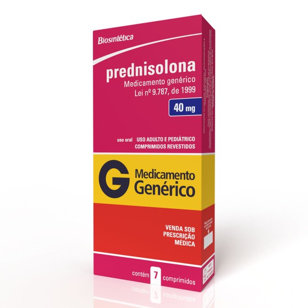 Prednisolona 40mg Com 7 Comprimidos Biosintetica Generico