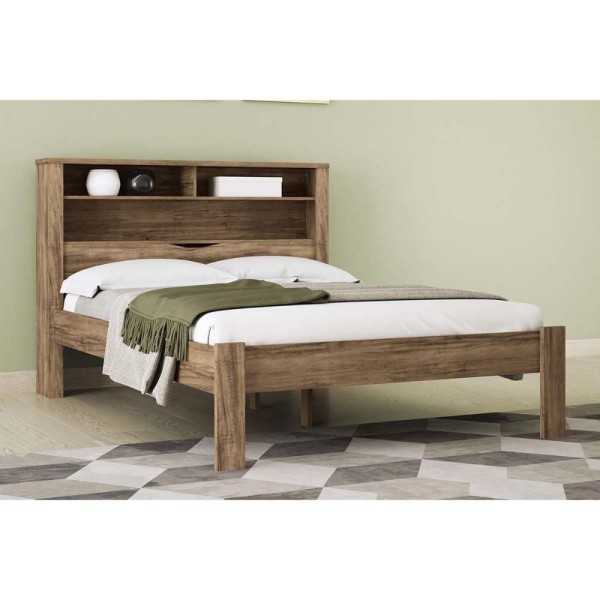 Encontraproduto.com.br - Cama de Casal Invicta com Baú + 2 Nichos Atacama - Santos Andirá