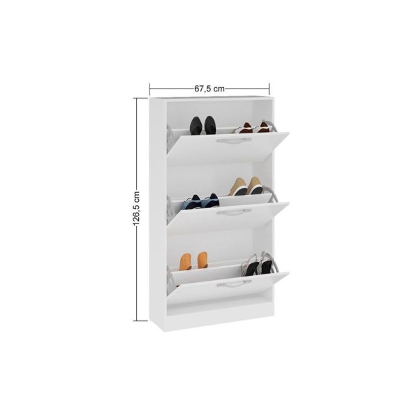Encontraproduto.com.br - Armário Sapateira Quarto Havana Plus c/ 3 Portas Branco - Santos Andirá