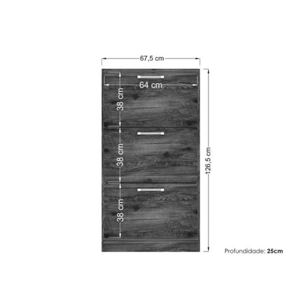 Encontraproduto.com.br - Armário Sapateira Quarto Havana Plus c/ 3 Portas Branco - Santos Andirá