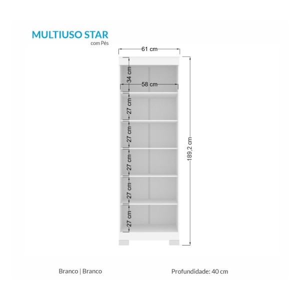Encontraproduto.com.br - Armário Multiuso 2 Portas Star Santos Andirá Branco