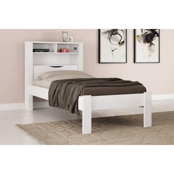Encontraproduto.com.br - Cama Solteiro Invicta com Baú Branco