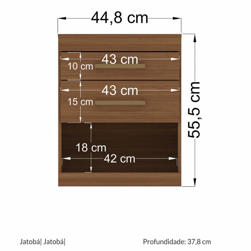 Encontraproduto.com.br - Mesa de Cabeceira 2 Gavetas Havana Plus Santos Andirá