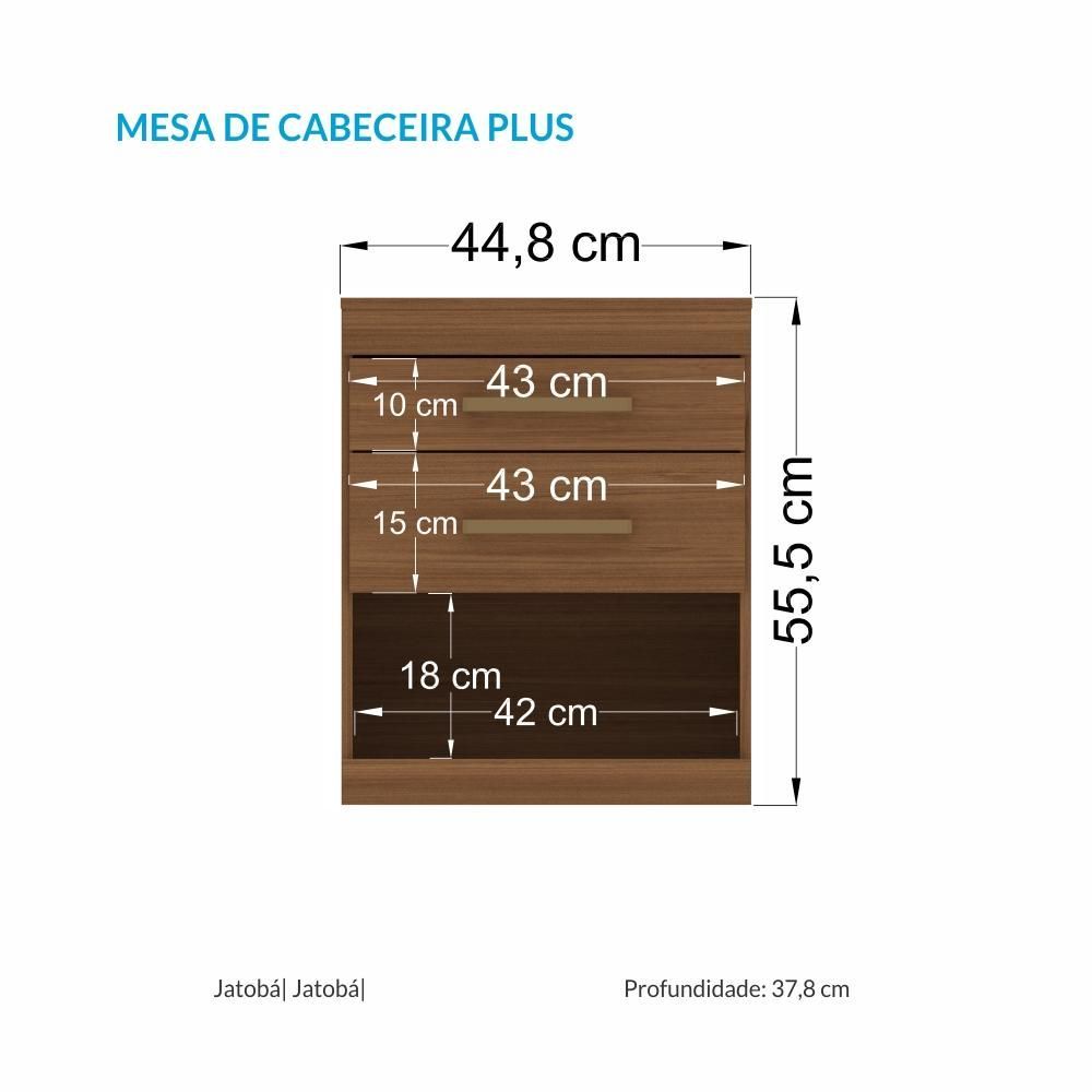 Encontraproduto.com.br - Mesa de Cabeceira 2 Gavetas Havana Plus Santos Andirá