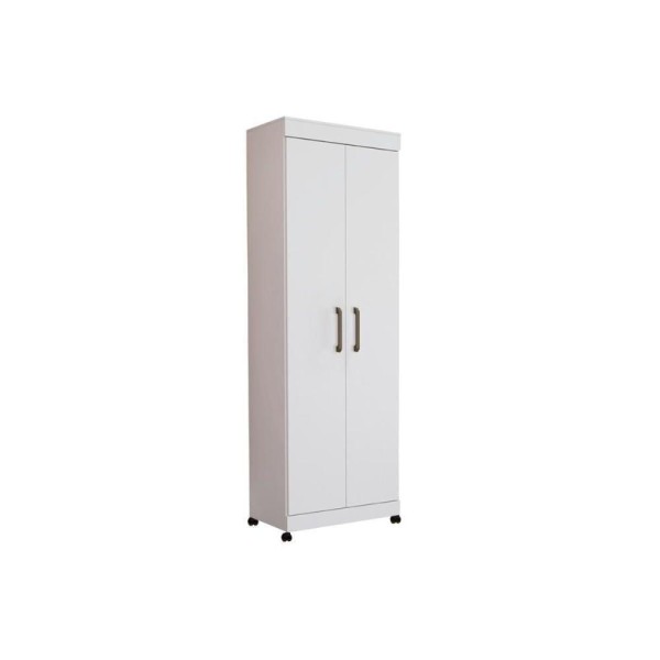Encontraproduto.com.br - Armário Multiuso Lavanderia Star c/ 2 Portas c/ Rodízios Branco - Santos Andirá